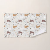 森の中のかわいいクマ バスタオルセット (ハンドタオル)