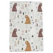 森の中のかわいいクマ ミディアムペーパーバッグ (正面)