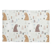 森の中のかわいいクマ 枕カバー (裏面)