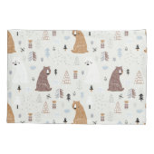 森の中のかわいいクマ 枕カバー (裏面)