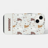森の中のかわいいクマ iPhoneケース (裏面横)