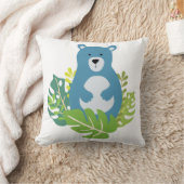 森の中のかわいい熊  クッション (ブランケット)