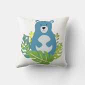 森の中のかわいい熊  クッション (裏面)