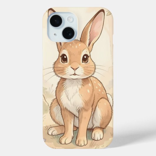 森の中のかわいい茶色のウサギ Case-Mate iPhoneケース (裏面)