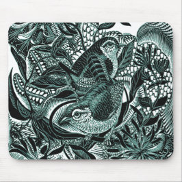 森の中のかわいい鳥ヴィンテージ マウスパッド
