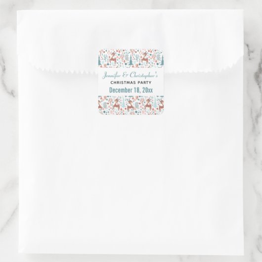 森の中のかわいい鹿デートを守る スクエアシール (バッグ)