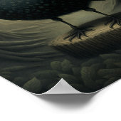 森の中のかわいい黒カラス ポスター (角)