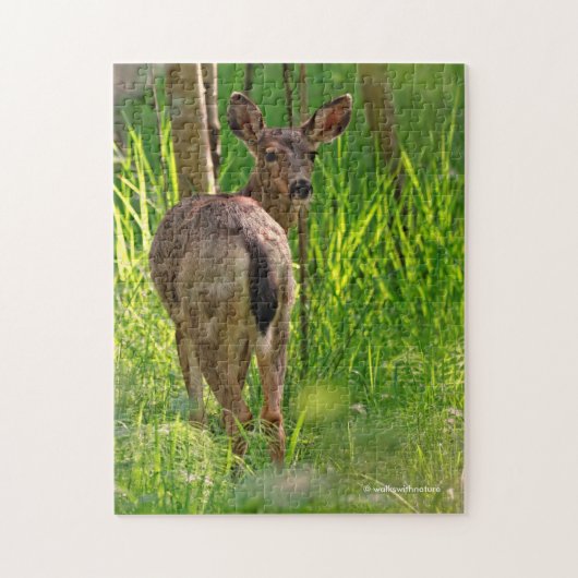 森の中のアカシカ ジグソーパズル (縦)