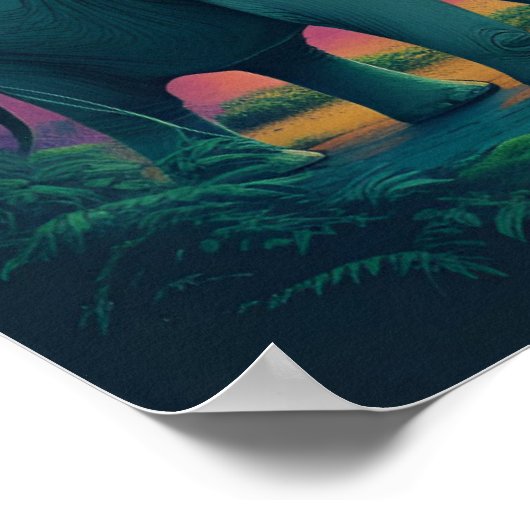 森の中のアジアゾウ ポスター (角)