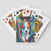 森の中のアップのモノグラムの子供たち古いメイドゲーム トランプ (裏面)