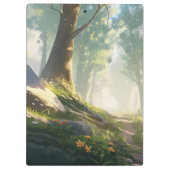 森の中のアニメの乗馬 クリップボード (裏面)