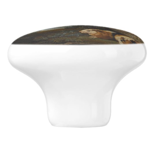 森の中のアヒルとウサギ セラミックノブ (側面)