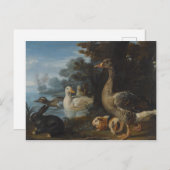 森の中のアヒルとウサギ ポストカード (正面/裏面)