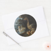 森の中のアヒルとウサギ ラウンドシール (封筒)