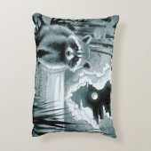 森の中のアライグマクリアのアクセント枕 アクセントクッション (裏面(縦))