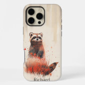 森の中のアライグマ iPhoneケース (裏面)