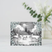 森の中のウサギたち清算はがき ポストカード (スタンド正面)