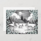 森の中のウサギたち清算はがき ポストカード (正面/裏面)
