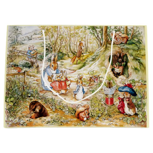 森の中のウサギのピーター ラージペーパーバッグ (正面)