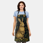 森の中のウサギアールヌーボースタイル エプロン (着用した状態)