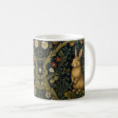 森の中のウサギアールヌーボースタイル コーヒーマグカップ (正面右)