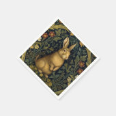 森の中のウサギアールヌーボースタイル スタンダードカクテルナプキン (角)