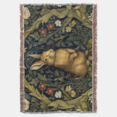 森の中のウサギアールヌーボースタイル スローブランケット (正面縦)