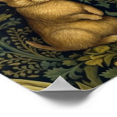 森の中のウサギアールヌーボースタイル ポスター (角)