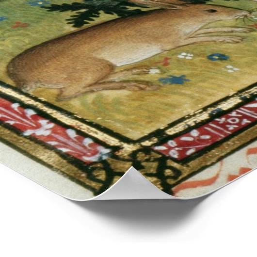 森の中のウサギ ポスター (角)