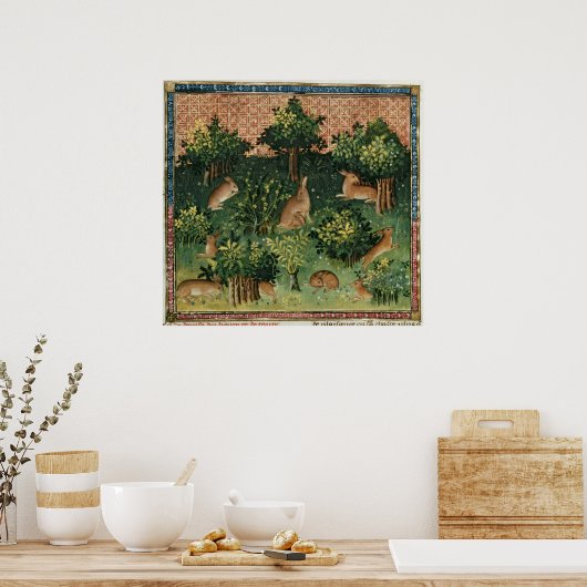 森の中のウサギ ポスター (キッチン)