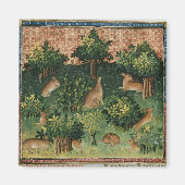 森の中のウサギ マグネット (正面)