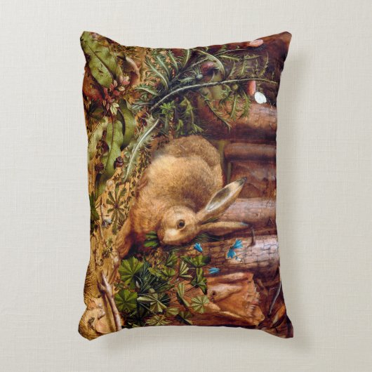 森の中のウサギHans Hoffmann Rabbit 絵画's アクセントクッション (正面(垂直))