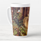 森の中のウサギHans Hoffmann Rabbit 絵画's カフェラテマグ (左アングル)