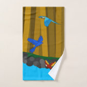 森の中のエキゾチックなオウム バスタオルセット (ハンドタオル)