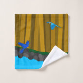 森の中のエキゾチックなオウム バスタオルセット (ウォッシュタオル)