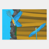 森の中のエキゾチックなオウム ラッピングペーパーシート (正面2)