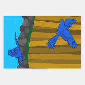 森の中のエキゾチックなオウム ラッピングペーパーシート (正面)