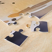 森の中のオオカミ絵を描の色 ジグソーパズル (側面)