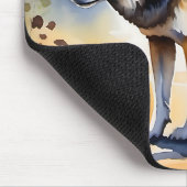 森の中のオオカミ絵を描の色 マウスパッド (コーナー)