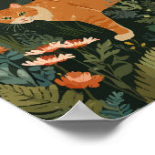 森の中のオレンジキャット ポスター (角)