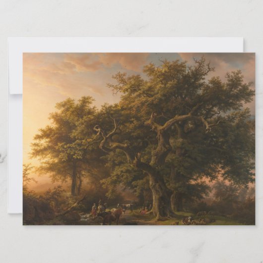 森の中のオークの木（ウッドランドシーン） カード (正面)