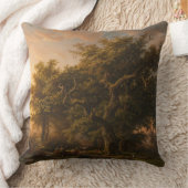 森の中のオークの木（ウッドランドシーン） クッション (ブランケット)