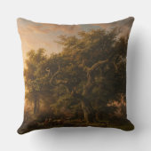 森の中のオークの木（ウッドランドシーン） クッション (裏面)