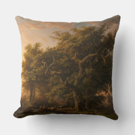 森の中のオークの木（ウッドランドシーン） クッション