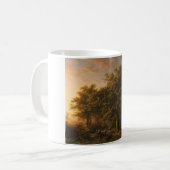 森の中のオークの木(ウッドランドシーン) コーヒーマグカップ (正面左)