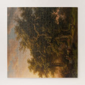 森の中のオークの木（ウッドランドシーン） ジグソーパズル (縦)