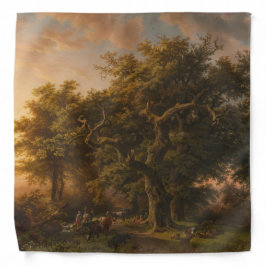森の中のオークの木（ウッドランドシーン） バンダナ