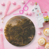 森の中のオークの木（ウッドランドシーン） ペーパープレート (パーティー)