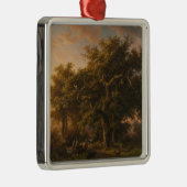 森の中のオークの木（ウッドランドシーン） メタルオーナメント (右)