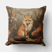 森の中のキツネビクトリアン クッション (正面)